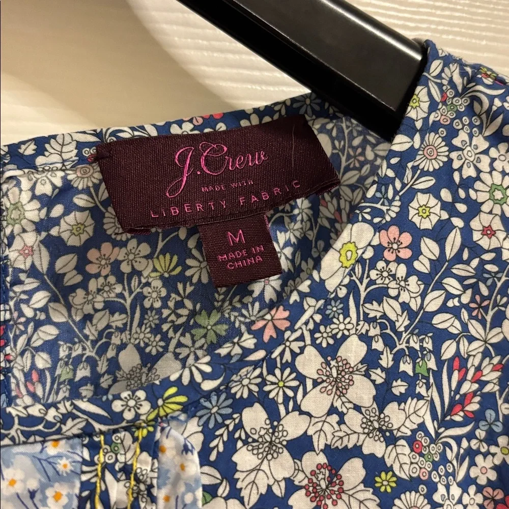 J. Crew Blue Floral Liberty Fabric Blouse - Picture 2 of 4